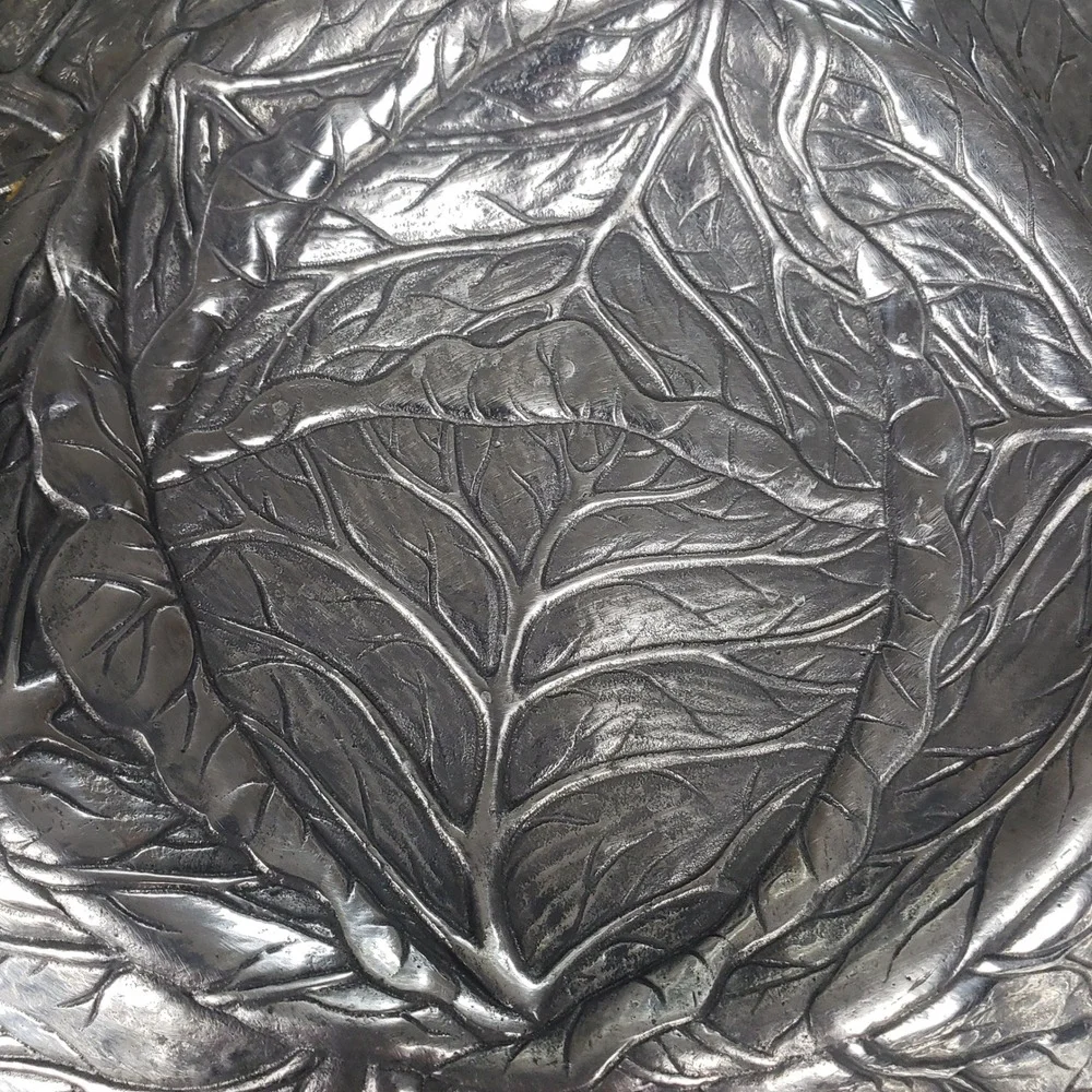 Arthur Court 1990 Vintage Aluminum Cabbage Rabbit Serving Platter 15 Inch Oval